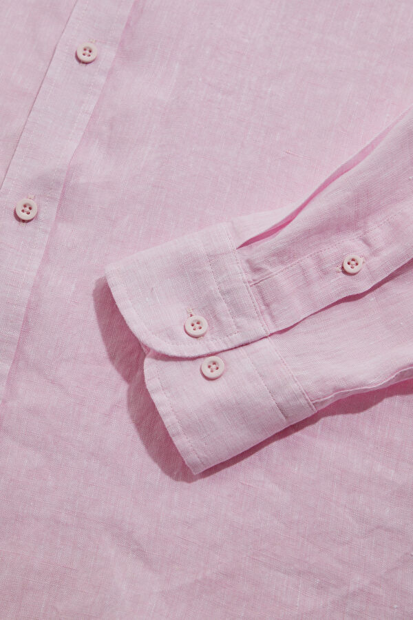 Pink Linen Regular Shirt 6