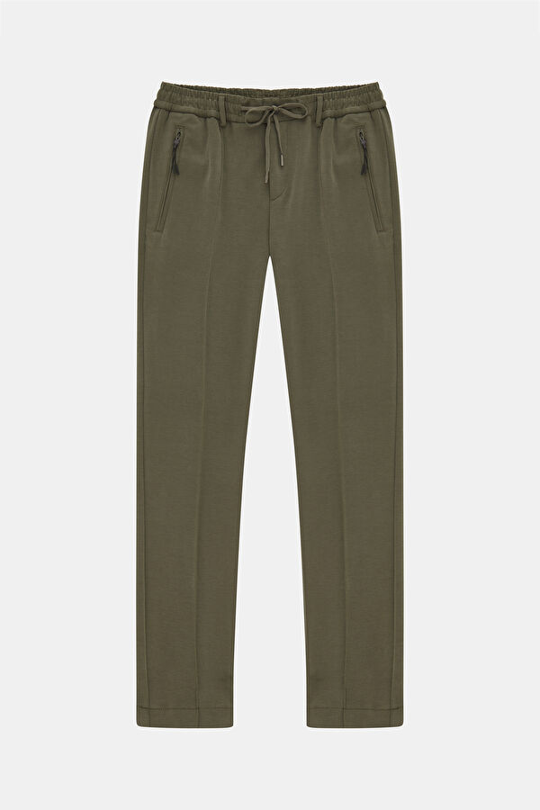 Khaki Straight Leg Men's Trousers