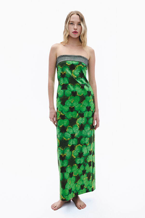 Green Patterned Women's Dress