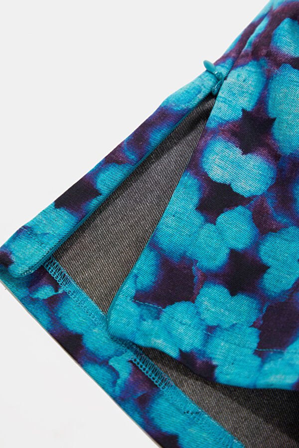 Blue Patterned Strappy Women's Blouse 6