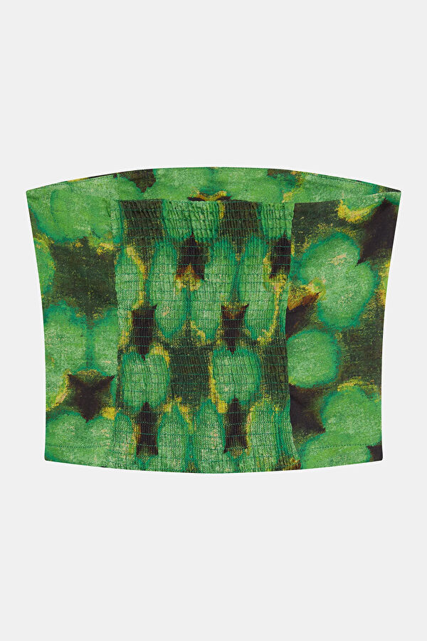 Green Patterned Women's Blouse 2