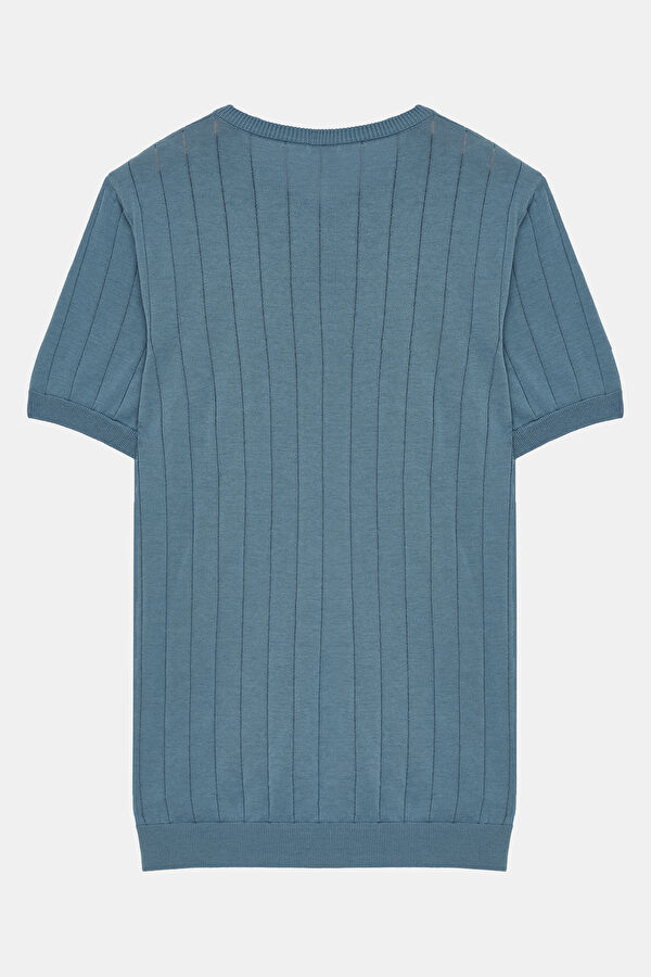 Blue Crew Neck Men's T-Shirt 2
