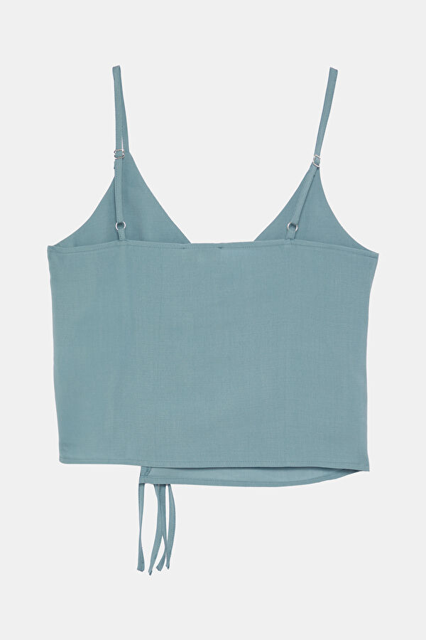 Blue Strappy Women's Blouse 4