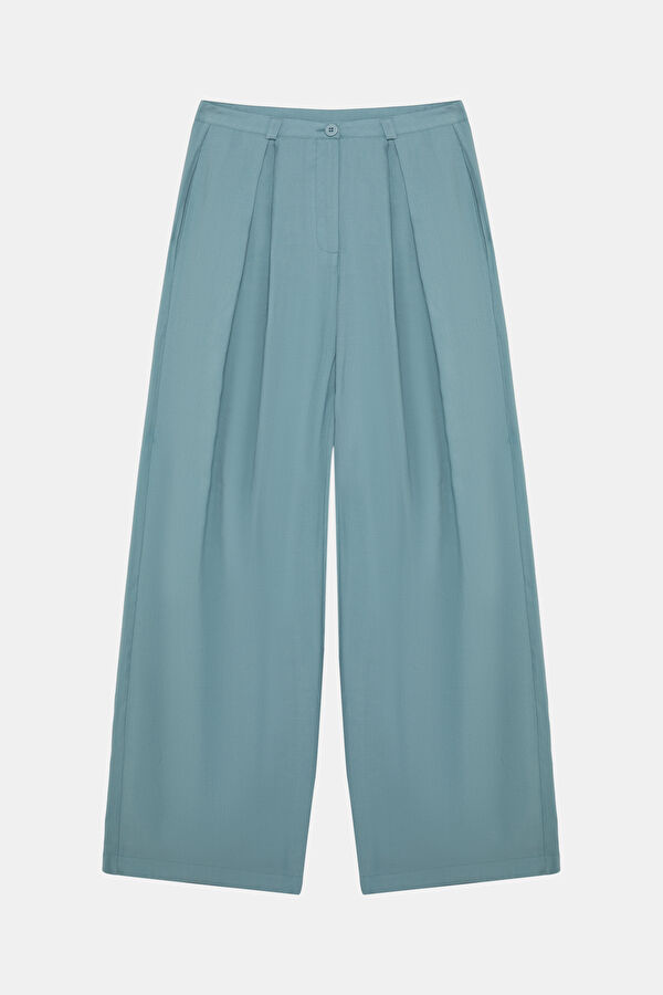 Blue Straight Leg Women's Trousers 3