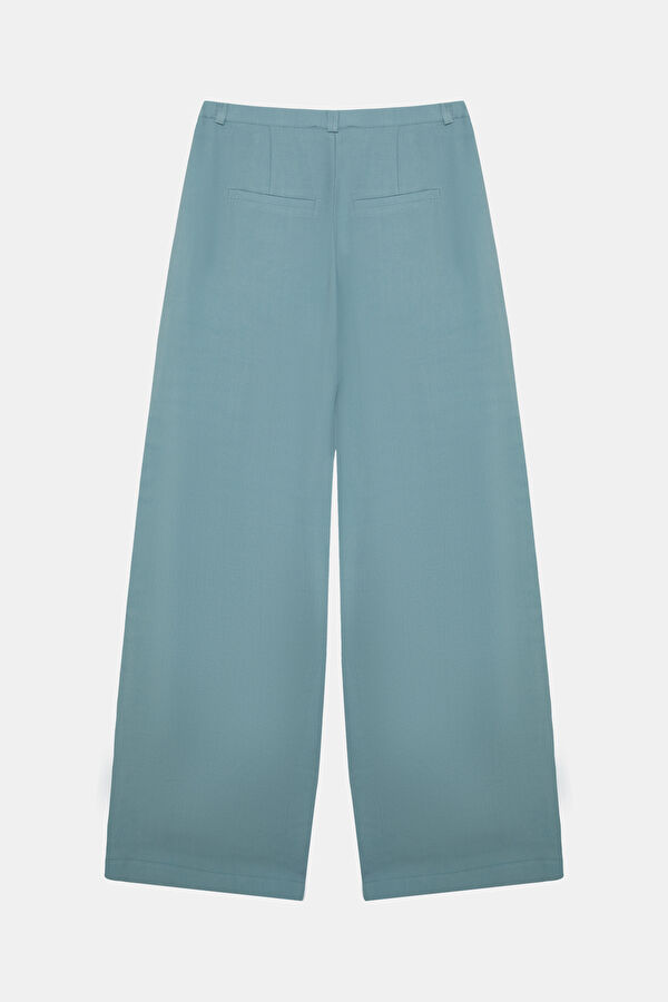 Blue Straight Leg Women's Trousers 4