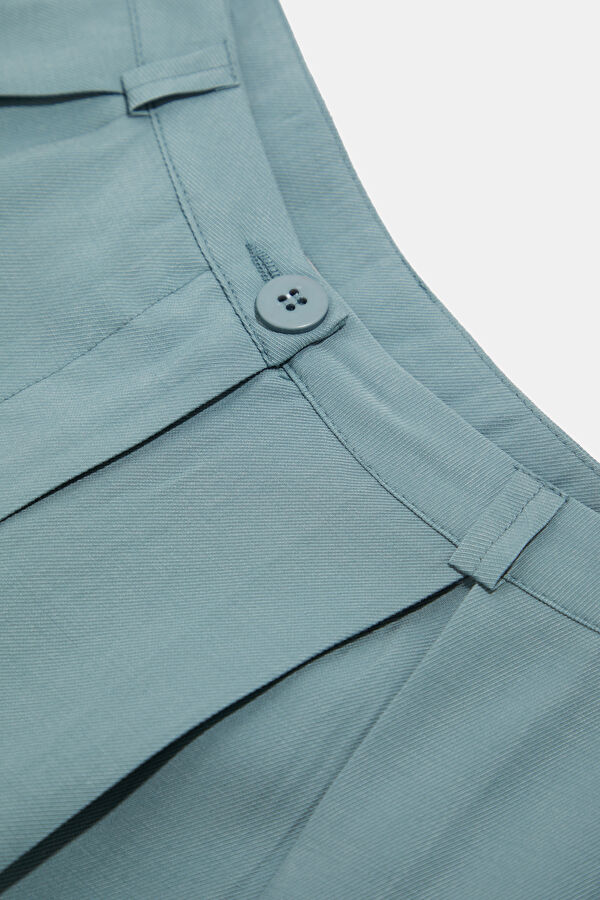 Blue Straight Leg Women's Trousers 5