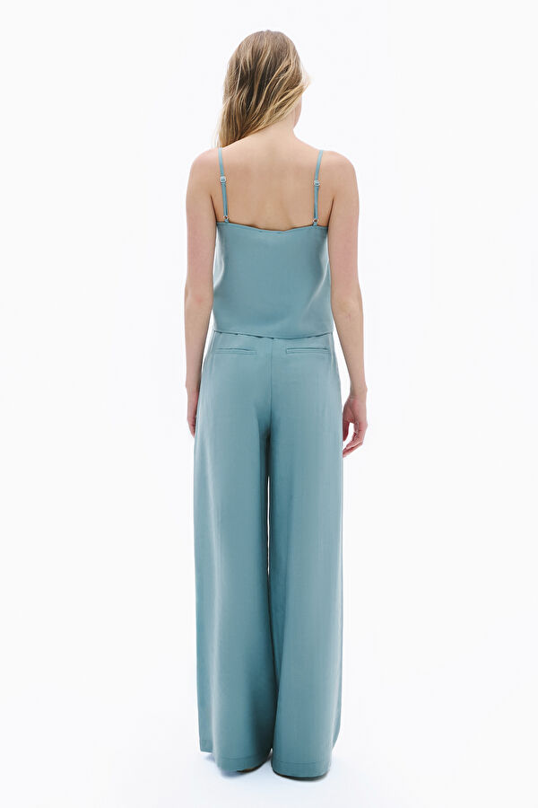 Blue Straight Leg Women's Trousers 2