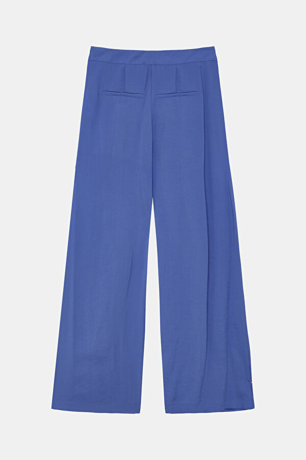 Blue Straight Leg Women's Trousers 4
