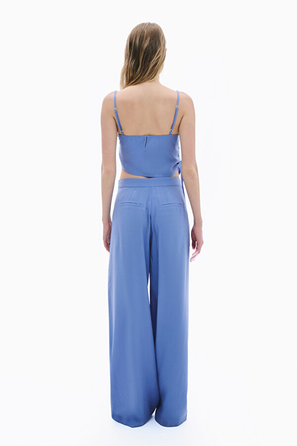 Blue Straight Leg Women's Trousers 2