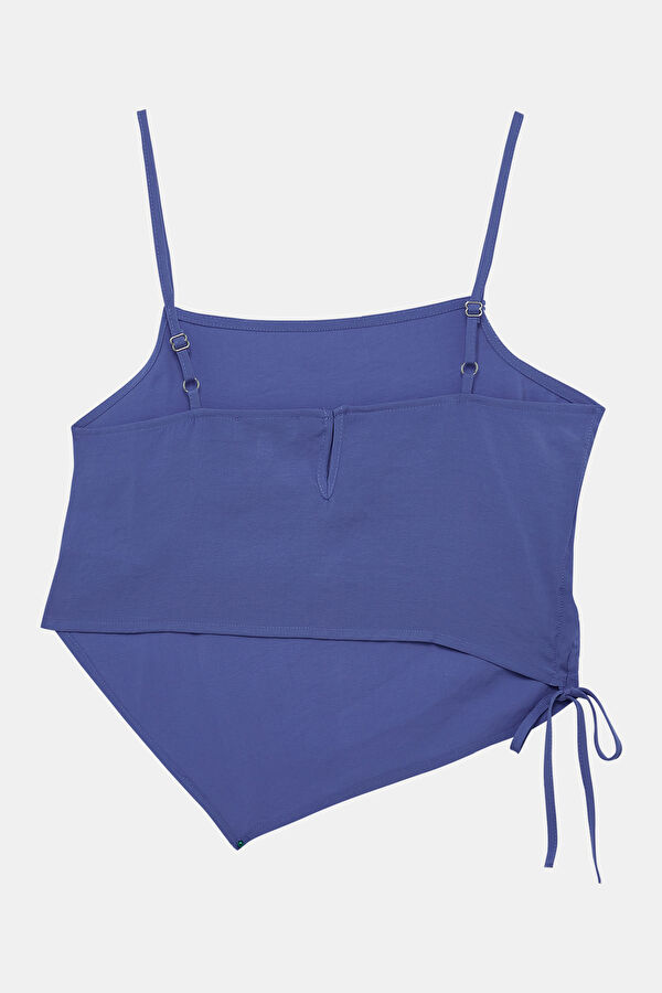 Blue Strappy Women's Blouse 4