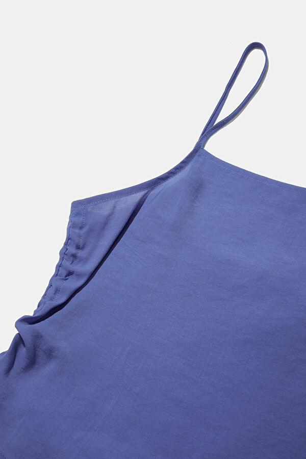 Blue Strappy Women's Blouse 5