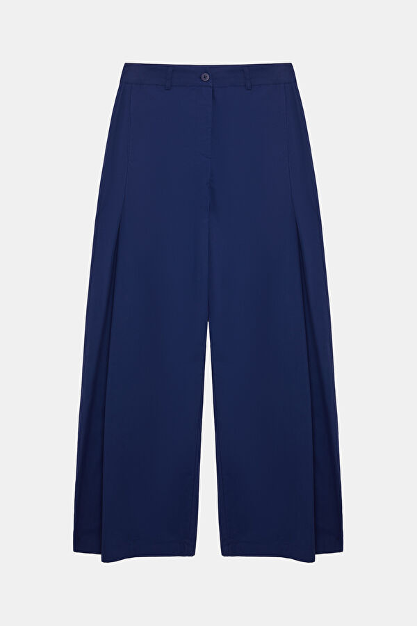 Navy Blue Straight Leg Women's Trousers