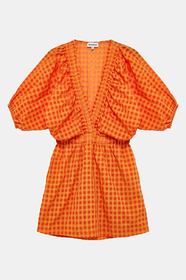 Orange Patterned Women's Dress 4