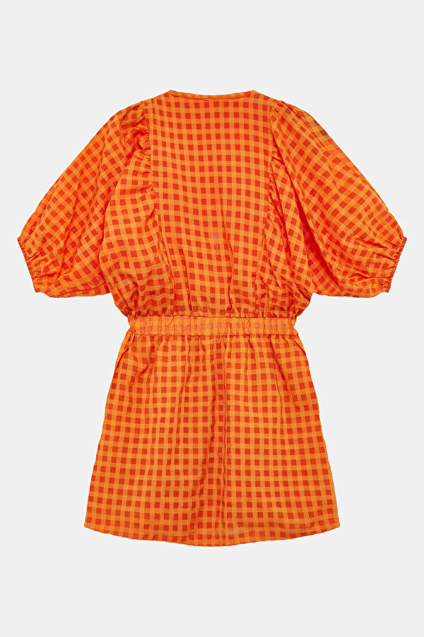 Orange Patterned Women's Dress 5