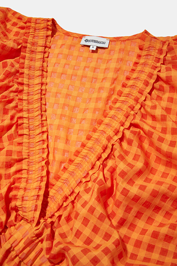 Orange Patterned Women's Dress 6