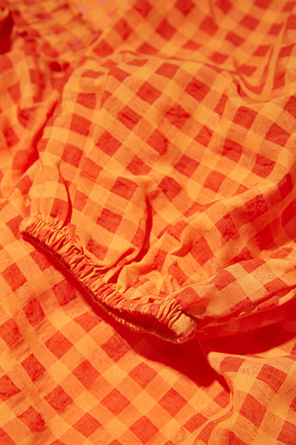 Orange Patterned Women's Dress 7