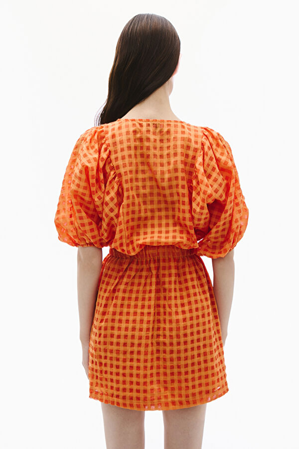 Orange Patterned Women's Dress 3