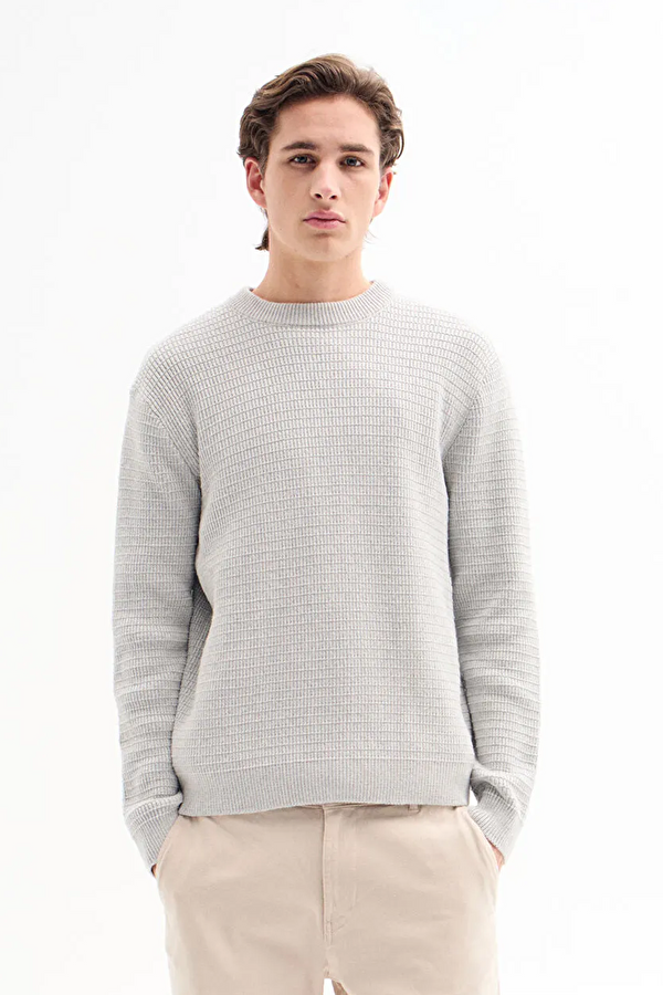 Grey Knitted Men's Sweater