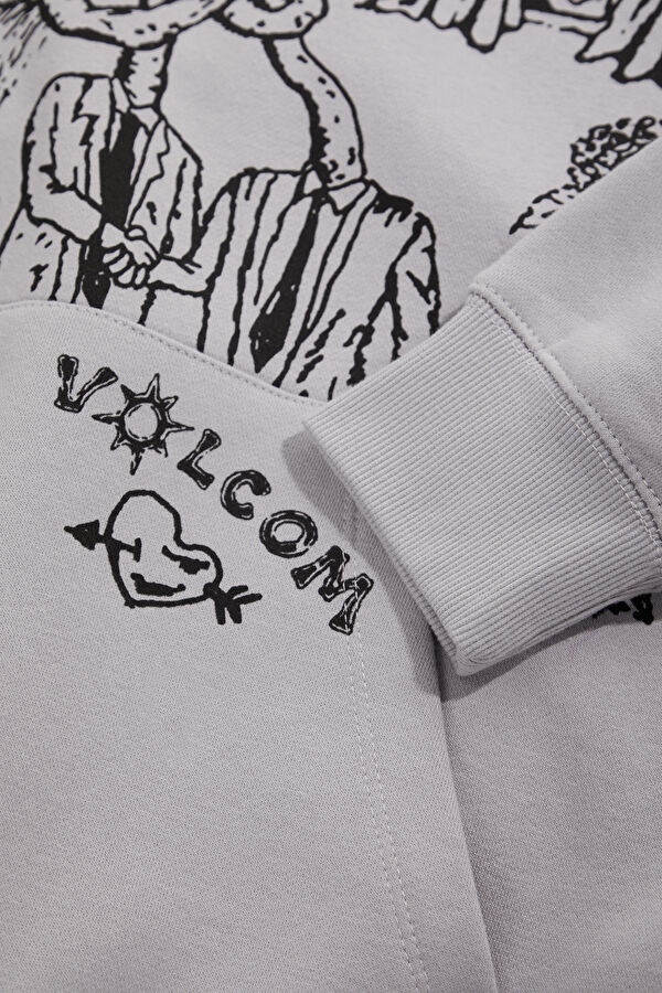 Lila Relax Kalıp Kapüşonlu Erkek Sweatshirt 4