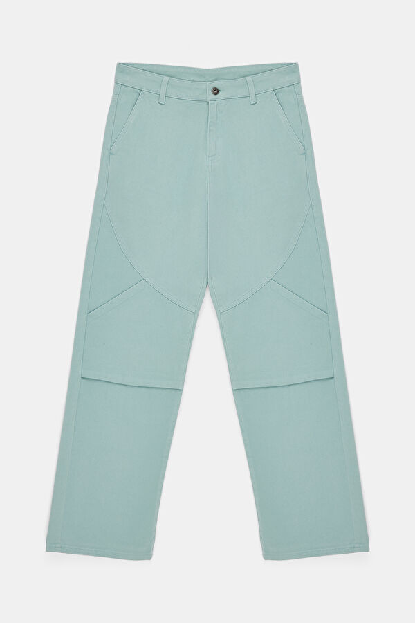 Aqua Green Straight Leg Men's Trousers