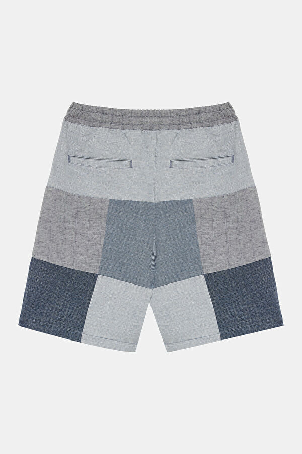 Colorful Linen Viscose Men's Shorts with Trim Details 4
