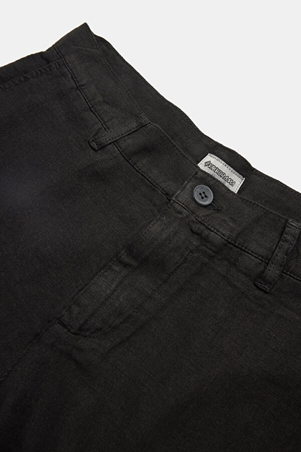 Black Linen Men's Shorts 5