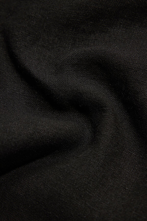 Black Linen Men's Shorts 6