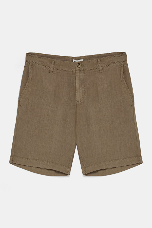 Coffee Brown Linen Men's Shorts 3