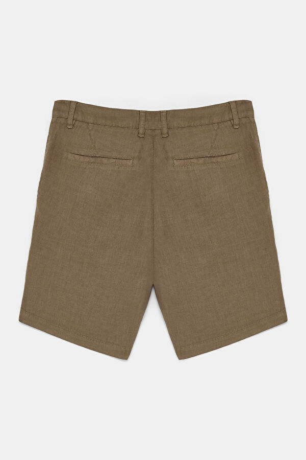Coffee Brown Linen Men's Shorts 4