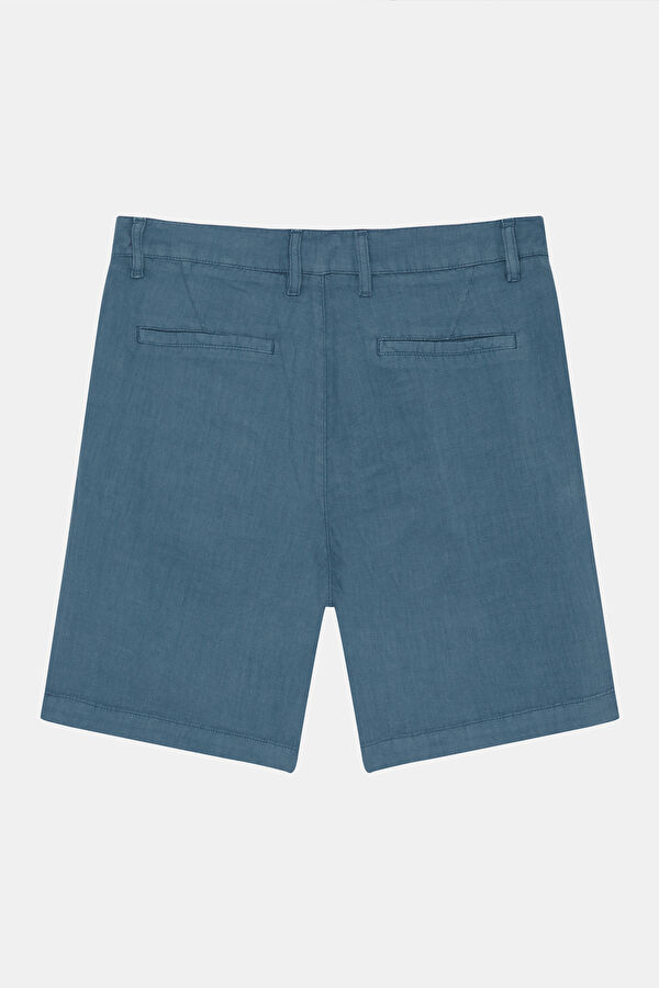 Blue Linen Men's Shorts 4