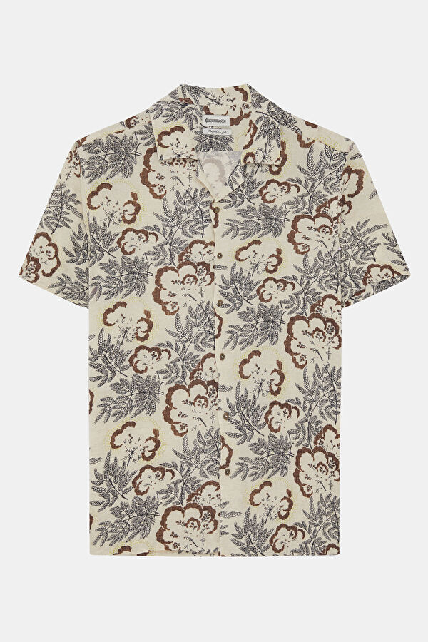 Multicolored Patterned Resort Collar Shirt