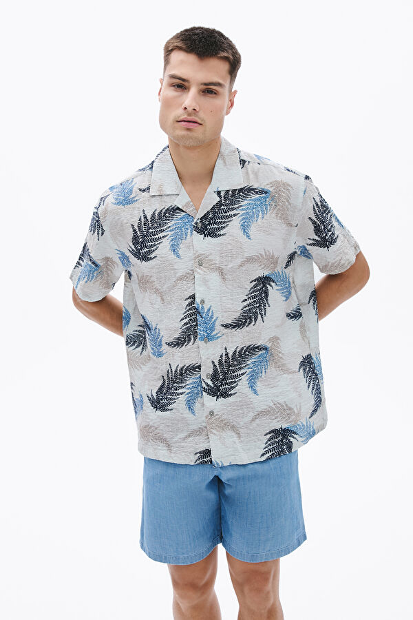 Colorful Patterned Resort Collar Men's Shirt 3