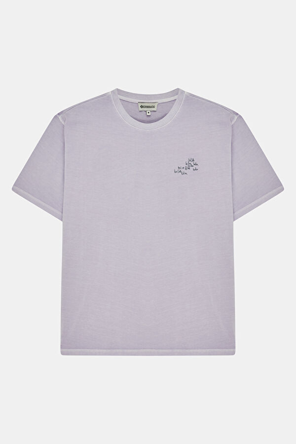 Lilac Crew Neck Printed Men's T-Shirt