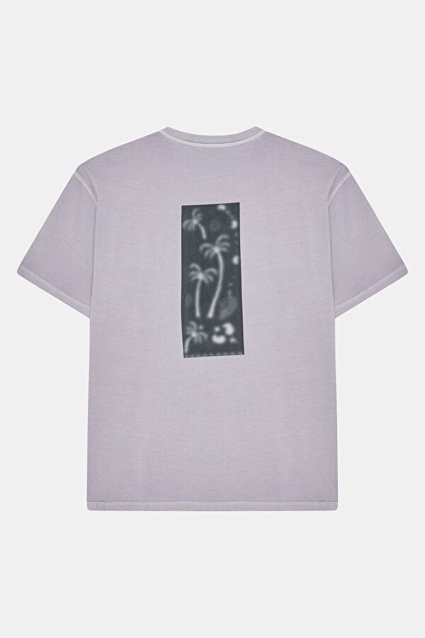 Lilac Crew Neck Printed Men's T-Shirt 2