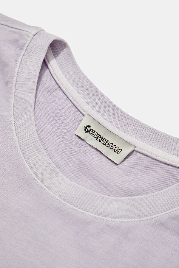Lilac Crew Neck Printed Men's T-Shirt 3