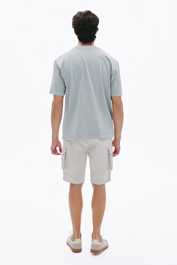 Grey Crew Neck Embroidered Men's T-Shirt 5