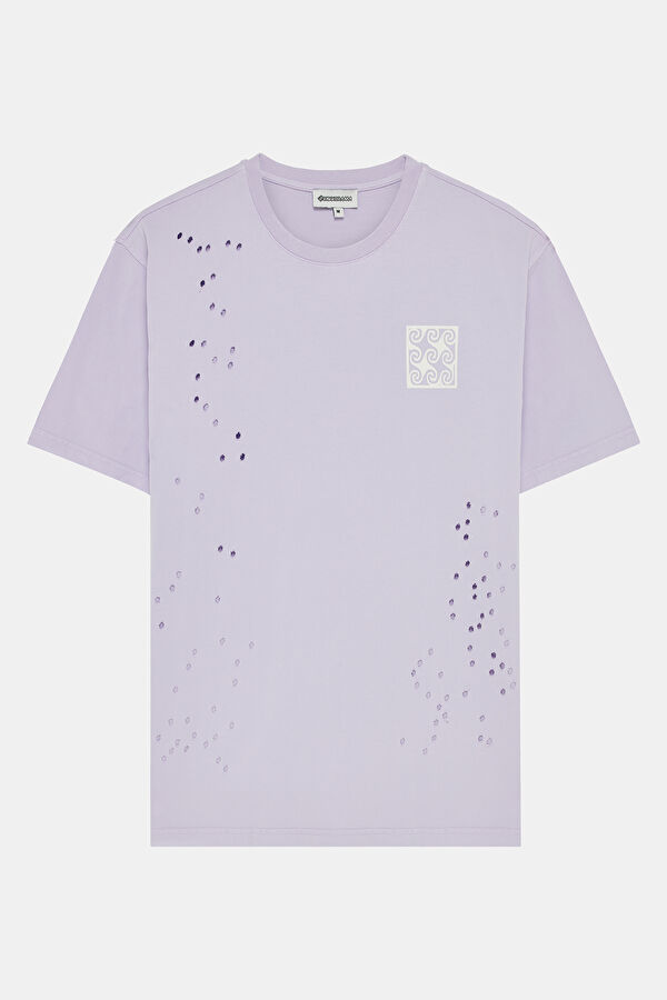 Lilac Crew Neck Printed Men's T-Shirt 4