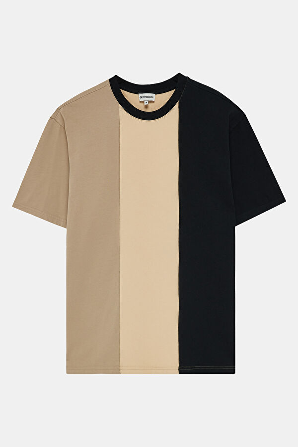 Colorful Crew Neck Men's T-Shirt with Trim Details