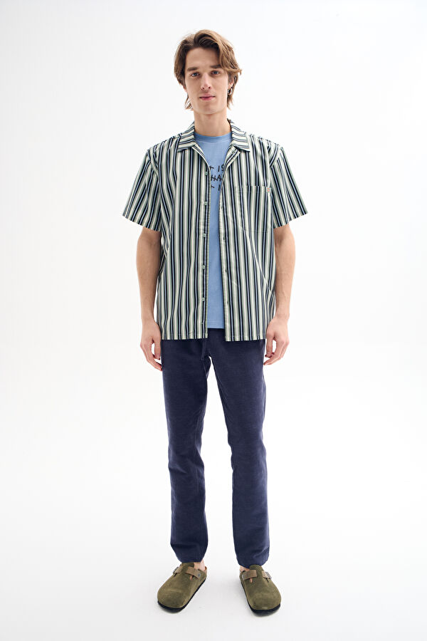 Navy Blue Straight Leg Men's Trousers