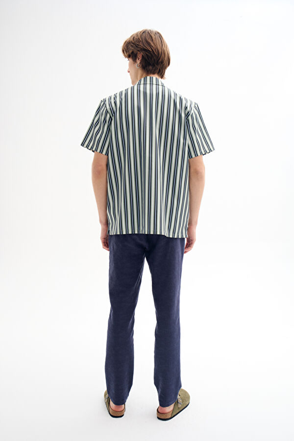 Navy Blue Straight Leg Men's Trousers 2