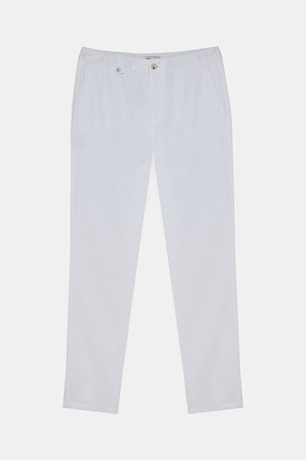 White Straight Leg Men's Trousers