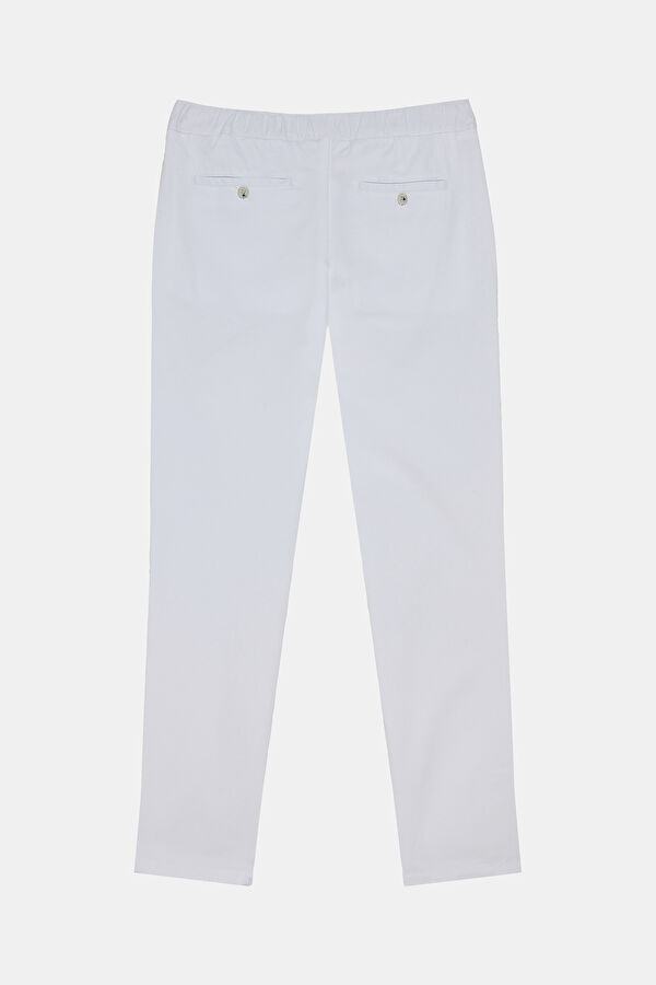 White Straight Leg Men's Trousers 2