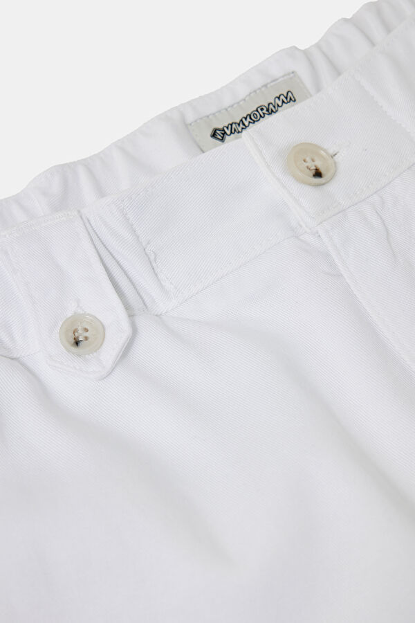 White Straight Leg Men's Trousers 3