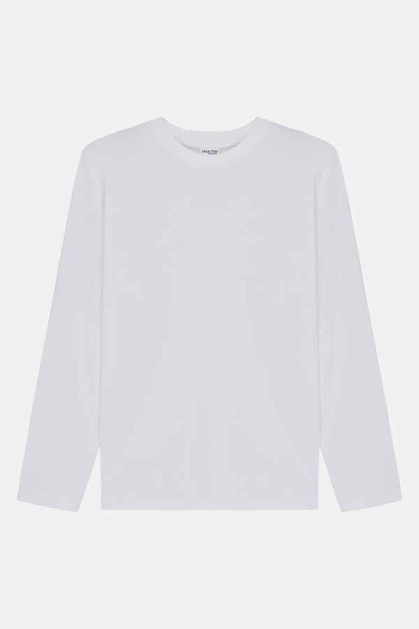 Beyaz Bisiklet Yaka Erkek T-Shirt