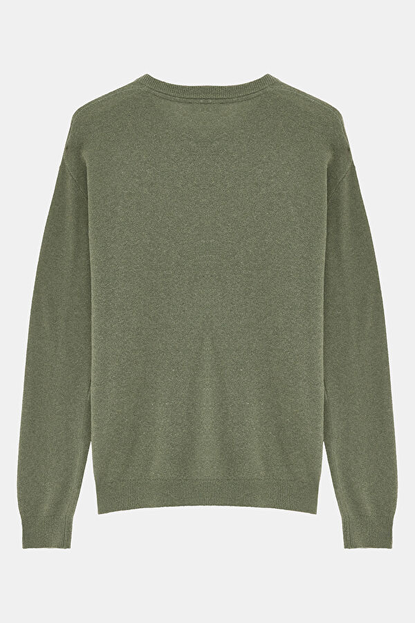 Khaki Wool/Cashmere Knit Men's Sweater 2