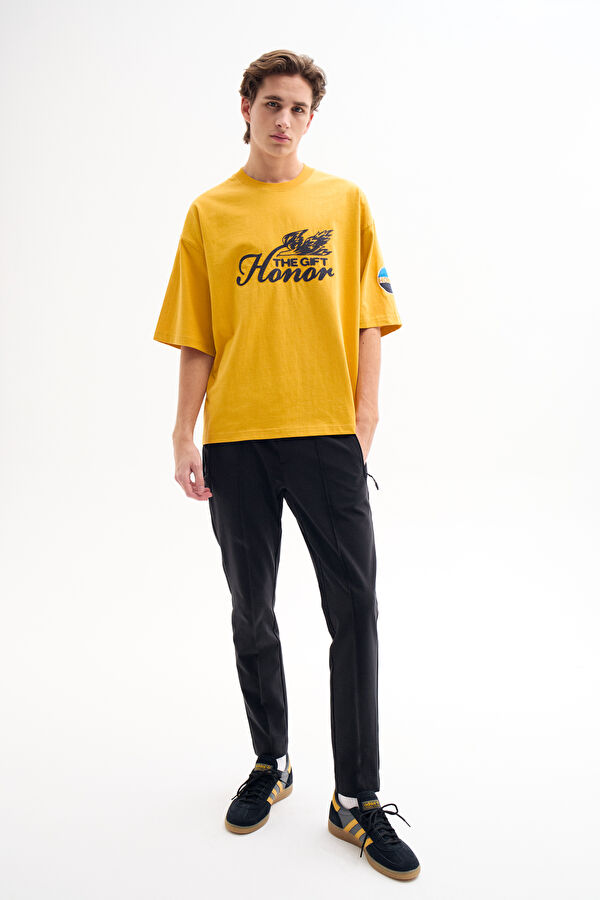 Black Straight Leg Men's Trousers