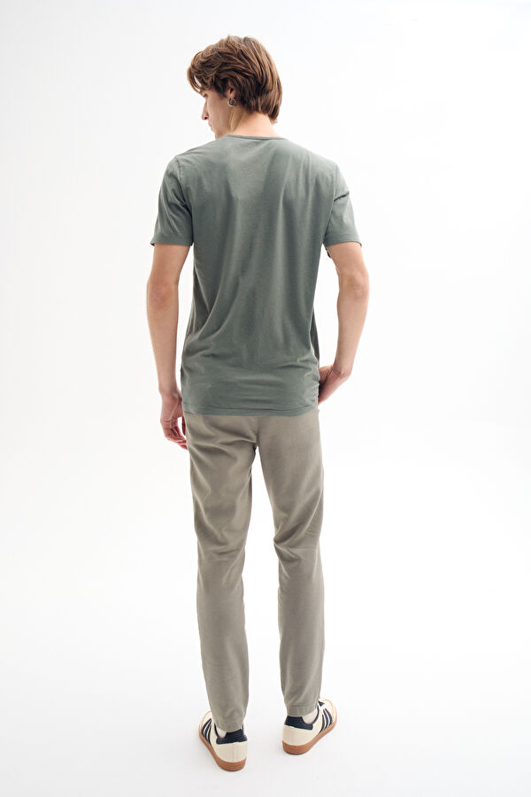 Khaki Pipe Leg Pants 2