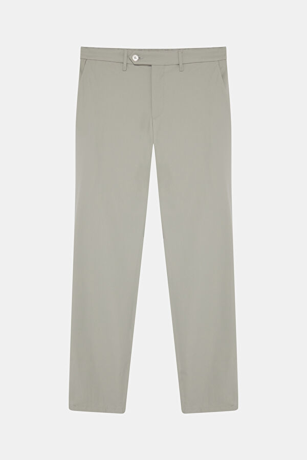 Beige Straight Leg Men's Trousers