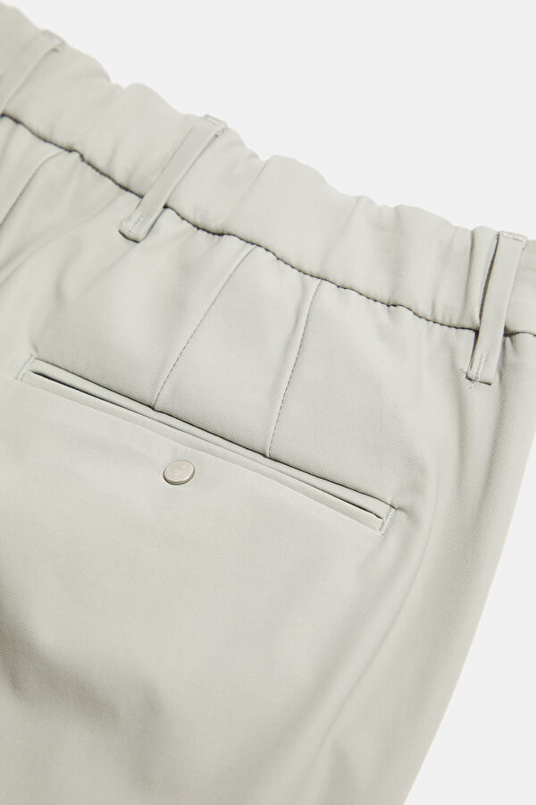Beige Straight Leg Men's Trousers 4