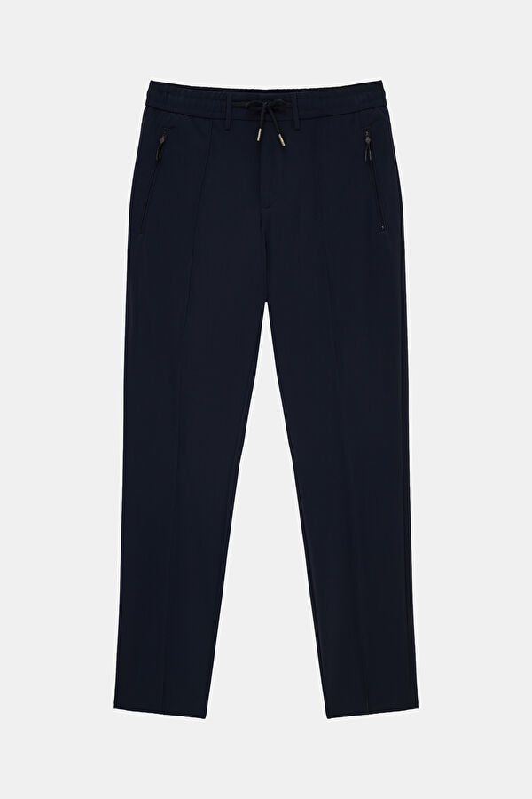 Navy Blue Straight Leg Men's Trousers